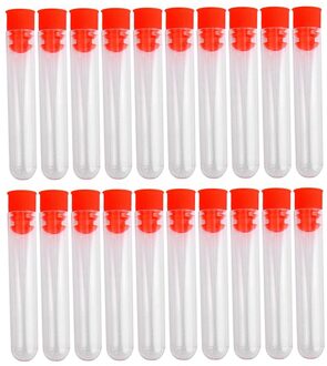 20 Pcs Non-Voltooid Plastic Test Tubes Lab Test Tool Met Schroefdop Transparant