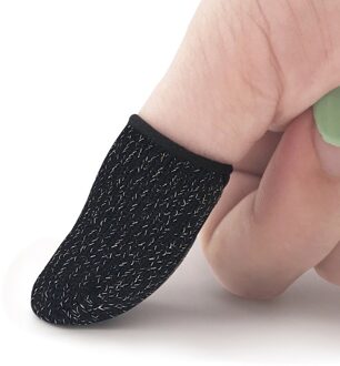 20 Pcs Praktische Vinger Mouw Screen Touch Ademend Spel Vinger Cover Elastische Vingercondoom Anti-Zweet Duim Vingers Protec zwart 1