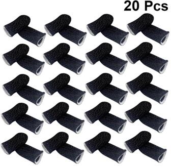 20 Pcs Vinger Mouw Screen Touch Ademend Spel Vinger Cover Elastische Zachte Vingercondoom Anti-Zweet Duim Protector Voor telefoon wit Edge