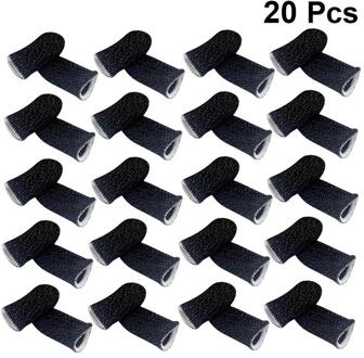 20 Pcs Vinger Mouw Screen Touch Ademend Spel Vinger Cover Elastische Zachte Vingercondoom Anti-Zweet Duim Protector Voor telefoon wit Edge