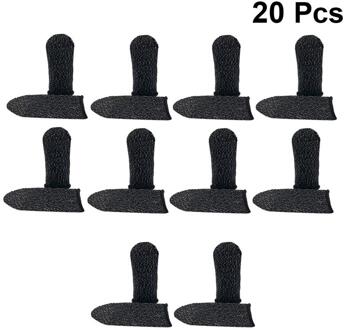 20 Pcs Vinger Mouw Screen Touch Ademend Spel Vinger Cover Elastische Zachte Vingercondoom Anti-Zweet Duim Protector Voor telefoon zwart Edge