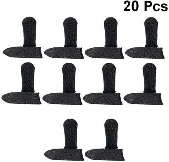 20 Pcs Vinger Mouw Screen Touch Ademend Spel Vinger Cover Elastische Zachte Vingercondoom Anti-Zweet Duim Protector Voor telefoon zwart Edge