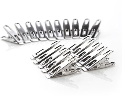 20 Pcs Wasknijpers Rvs Metalen Clips Voor Jas Broek Wasgoed Drogen Hanger Rack Wassen Handdoek Houder Hanger 20stk