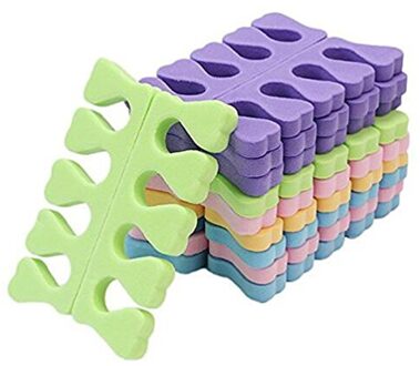 20 Pcs Zachte Spons Vinger Teen Separator Voor Salon Nail Art Pedicure Manicure Tool Kleurrijke