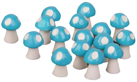 20 Pieces Miniatuur Bonsai Diy Hars Ambachten Terrarium Beeldje Fee Tuin Ornament-Paddestoel Decor blauw