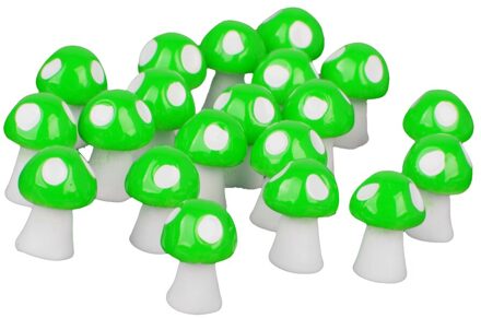 20 Pieces Miniatuur Bonsai Diy Hars Ambachten Terrarium Beeldje Fee Tuin Ornament-Paddestoel Decor groen