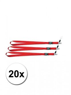 20 rode keycords 55 cm Rood