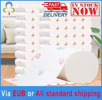 20 Rolls Toilet Paper Printing Pattern Roll Toilet Paper 5-layer Thicken Roll Paper in Bathroom Paper Towel GYH