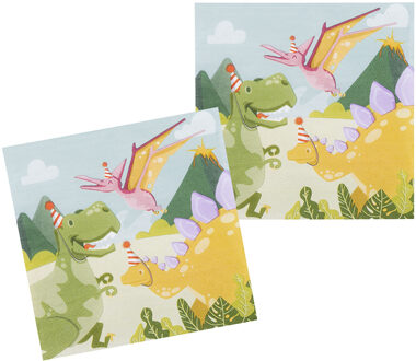 20 servetten Dinosaurus Party Multikleur - Print