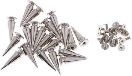 20 Set Metal Cone Spike Studs Klinknagel-Bag Belt Kleding Leer Craft 7 x 19mm
