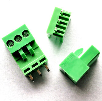 20 Set/partij 3.96Mm Afstand 3 Pin Schroef Pluggable Blok Terminal Connectoren Rechte Enkele Rij Ac 300V 10A Groen KFHT396-3P
