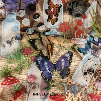 20 Sheets Planet Moon Butterfly Stickers Big Size Deco Stickers For Planner Journal Ablum Diary Scrapbooking Diy