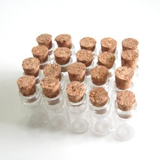 20 Stks 10x18mm 0.5 ml Wens Flessen Tiny Kleine Lege Clear Cork Flessen Flesjes Voor Bruiloft Decoratie Kerstcadeaus