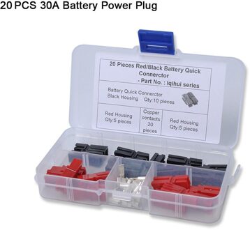 20 stks Auto Batterij Quik Connector 30A Powerpole Elektrische Connector Plug Golf Trolley Trailer RV