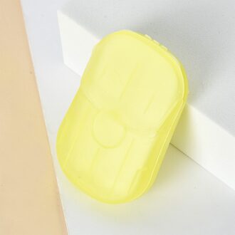 20 Stks/doos Wegwerp Mini Reizen Zeep Case Papier Wassen Hand Bad Schoonmaken Draagbare Boxed Schuimende Zeep Papier Geurende Lakens geel