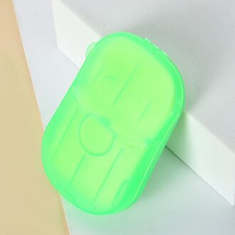 20 Stks/doos Wegwerp Mini Reizen Zeep Case Papier Wassen Hand Bad Schoonmaken Draagbare Boxed Schuimende Zeep Papier Geurende Lakens groen