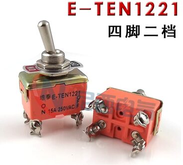 20 stks E-TEN1221 OP-OFF 12mm Tuimelschakelaar 4 pins 15A 250VAC Power Rocker Switch