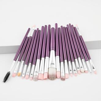 20 stks make-up borstels set foundation oogschaduw blending eyeliner wimper make-up borstels professionele maquiagem borstel gereedschap 20stk-paars Brushes