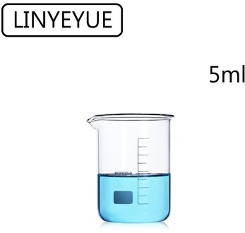 20 stks/pak 5mL Bekerglas Borosilicaatglas 3.3 hoge temperatuur weerstand Maatbeker Laboratorium Glaswerk Apparatuur