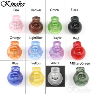 20 Stks/pak Gemengde Kleur Transparant Plastic Ball Cord Sloten Ronde Toggle Clip Stopper Veel Gebruikt Voor Rugzak/Kleding # a031 gemengd kleuren