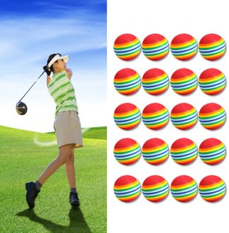 20 Stks/pak Regenboog Streep Schuim Spons Golfballen Swing Praktijk Training Aids Golf Ballen Training Tool Beginner Sport 31