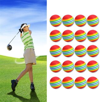 20 stks/pak Regenboog Streep Schuim Spons Golfballen Swing Praktijk Training Aids