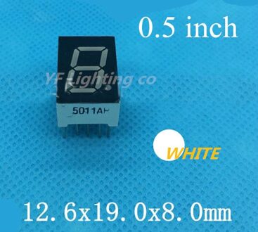 20 Stks/partij 0.5 Inch 1 Bit 7 Segment Witte Led Display 0.5 "0.5in Digitale Buis Gemeenschappelijke Anode (Nixie buis)