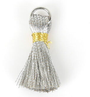 20 stks/partij (20mm + 5mm) goud/zilver kleur zijde mini kwasten charms borstel oorbellen voor sleutelhanger mobiel bandjes vrouwen sieraden diy