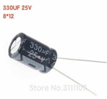 20 Stks/partij 330Uf 25V 8*12 Aluminium Elektrolytische Condensator 8*12 Elektrolytische Condensator 25V 330uf