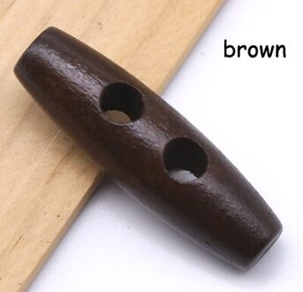 20 Stks/partij 40Mm Natuurlijke Kleur Olijf Vorm Hoorn Knoppen Houten Naaien Knop Voor Kledingstuk Scrapbooking Diy Accessoires (Ss-851) bruin