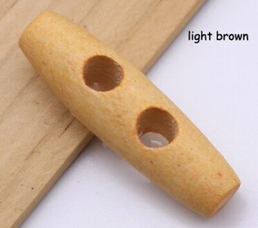 20 Stks/partij 40Mm Natuurlijke Kleur Olijf Vorm Hoorn Knoppen Houten Naaien Knop Voor Kledingstuk Scrapbooking Diy Accessoires (Ss-851) licht bruin