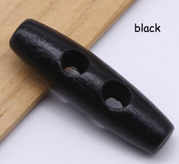 20 Stks/partij 40Mm Natuurlijke Kleur Olijf Vorm Hoorn Knoppen Houten Naaien Knop Voor Kledingstuk Scrapbooking Diy Accessoires (Ss-851) zwart