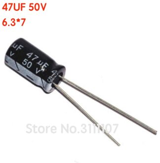 20 Stks/partij 47Uf 50V Aluminium Elektrolytische Condensator 47Uf 50V 6.3*7 Elektrolytische Condensator 50V 47Uf