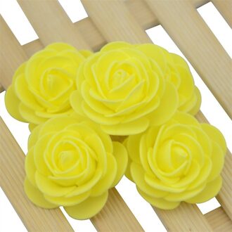 20 stks/partij 4cm Dikkere PE Foam Rose Kunstbloemen Handgemaakte Bruiloft Home Decoratie Hoofd Voor DIY Bloem Bal Party levert geel