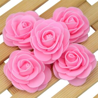 20 stks/partij 4cm Dikkere PE Foam Rose Kunstbloemen Handgemaakte Bruiloft Home Decoratie Hoofd Voor DIY Bloem Bal Party levert roze