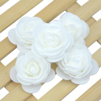 20 stks/partij 4cm Dikkere PE Foam Rose Kunstbloemen Handgemaakte Bruiloft Home Decoratie Hoofd Voor DIY Bloem Bal Party levert wit