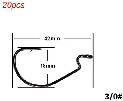 20 stks/partij Brede opening Texas vishaken offset vishaak5/0 # -6 # zachte biat kunstaas vissen anzuelos de pesca mar vishaakset groen
