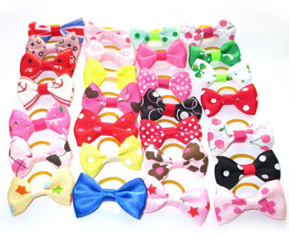 20 stks/partij Diverse Huisdier Hond Kat Haarelastiekjes met Elastiekjes Grooming Accessoires Leuke Pet Hoofddeksels voor Kleine Honden Haar accessoire