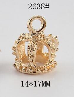 20 Stks/partij Goud Kleur Plated Koperen 3D Princess Crown Charms Hanger Voor Sieraden Maken Diy Handgemaakte Armband Bevindingen Craft Z620 03