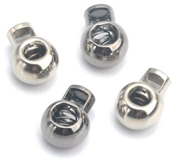 20 Stks/partij Grote Ronde Metalen Legering Stoppers Toggle 6Mm Koord Sloten Koord Slot Een Gat Zwarte Kleur Shock Cord STP-023 mengen kleuren