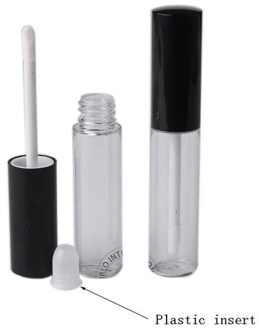 20 stks/partij Lege Make Tooles 8 ml PS Lippenstift Buis 8g Lippenbalsem Flessen Lipgloss Container Met Borstel zwart Deksel Kleine Hervulbare