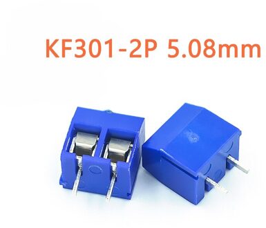 20 Stks/partij Schroef 5.08Mm 3.5Mm Straight Pin Pcb Screw Blokaansluiting KF301-2P KF301-3P KF350-2P KF350-3P Schroef Terminal KF301-2P blauw