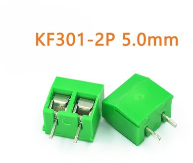 20 Stks/partij Schroef 5.08Mm 3.5Mm Straight Pin Pcb Screw Blokaansluiting KF301-2P KF301-3P KF350-2P KF350-3P Schroef Terminal KF301-2P groen