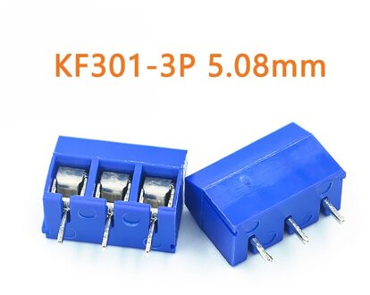 20 Stks/partij Schroef 5.08Mm 3.5Mm Straight Pin Pcb Screw Blokaansluiting KF301-2P KF301-3P KF350-2P KF350-3P Schroef Terminal KF301-3P blauw