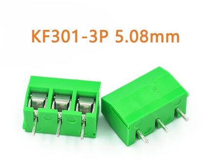 20 Stks/partij Schroef 5.08Mm 3.5Mm Straight Pin Pcb Screw Blokaansluiting KF301-2P KF301-3P KF350-2P KF350-3P Schroef Terminal KF301-3P groen