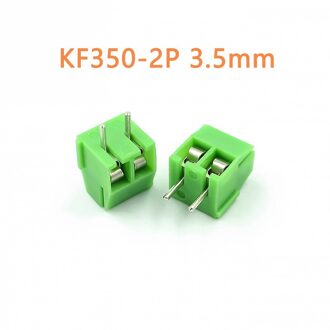 20 Stks/partij Schroef 5.08Mm 3.5Mm Straight Pin Pcb Screw Blokaansluiting KF301-2P KF301-3P KF350-2P KF350-3P Schroef Terminal KF350-2P groen