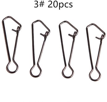 20 Stks/partij Vissen Connector Rvs Vissen Wartels Snaps Vishaak Zee Oceaan Swivel Rolling Snap 3