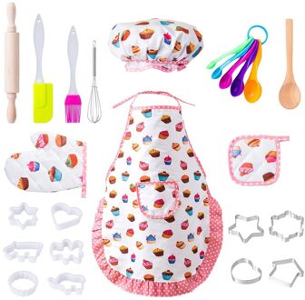 20 Stks/set Chef Koken Set Voor Kinderen Keuken Diy Cake Gebak Dessert Maken Bakken Kits Creatieve Grappige Kinderen Keukengerei