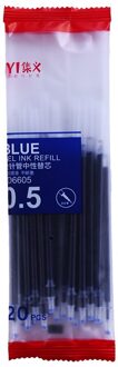 20 Stks/set Gel Pen Refill 0.5Mm Kantoor Handtekening Staven Zwart Rood Blauw Inkt School Schriftelijk Leveringen Student Briefpapier Handgrepen 20stk blauw refills