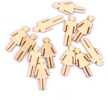 20 Stks/set Mix Man/Lady Hout Slices Diy Ambachten Voor Handwerk Home Decor Scrapbooking Handgemaakte Houten Ornamenten 10X35Mm M1921